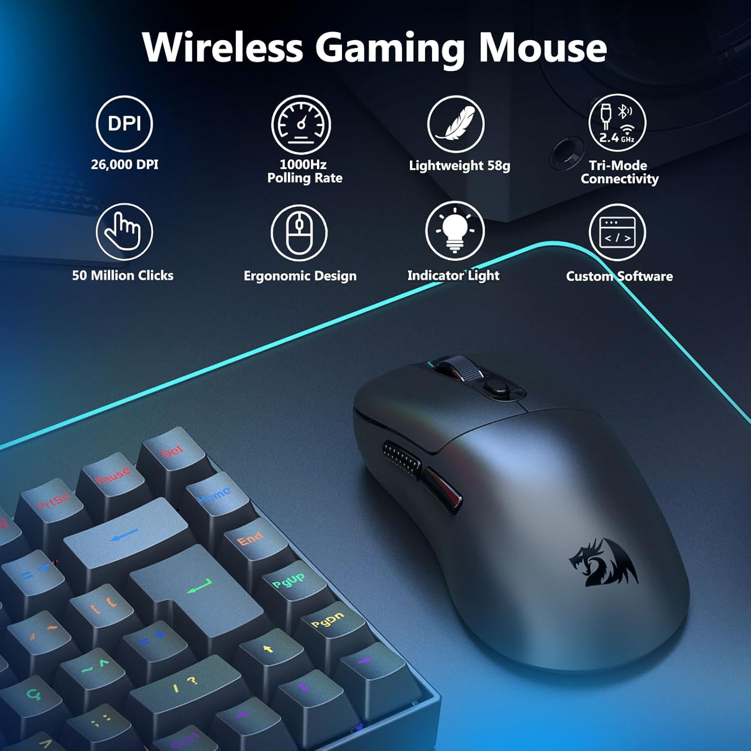Redragon M818 Gaming Mouse 8 Programmable Buttons