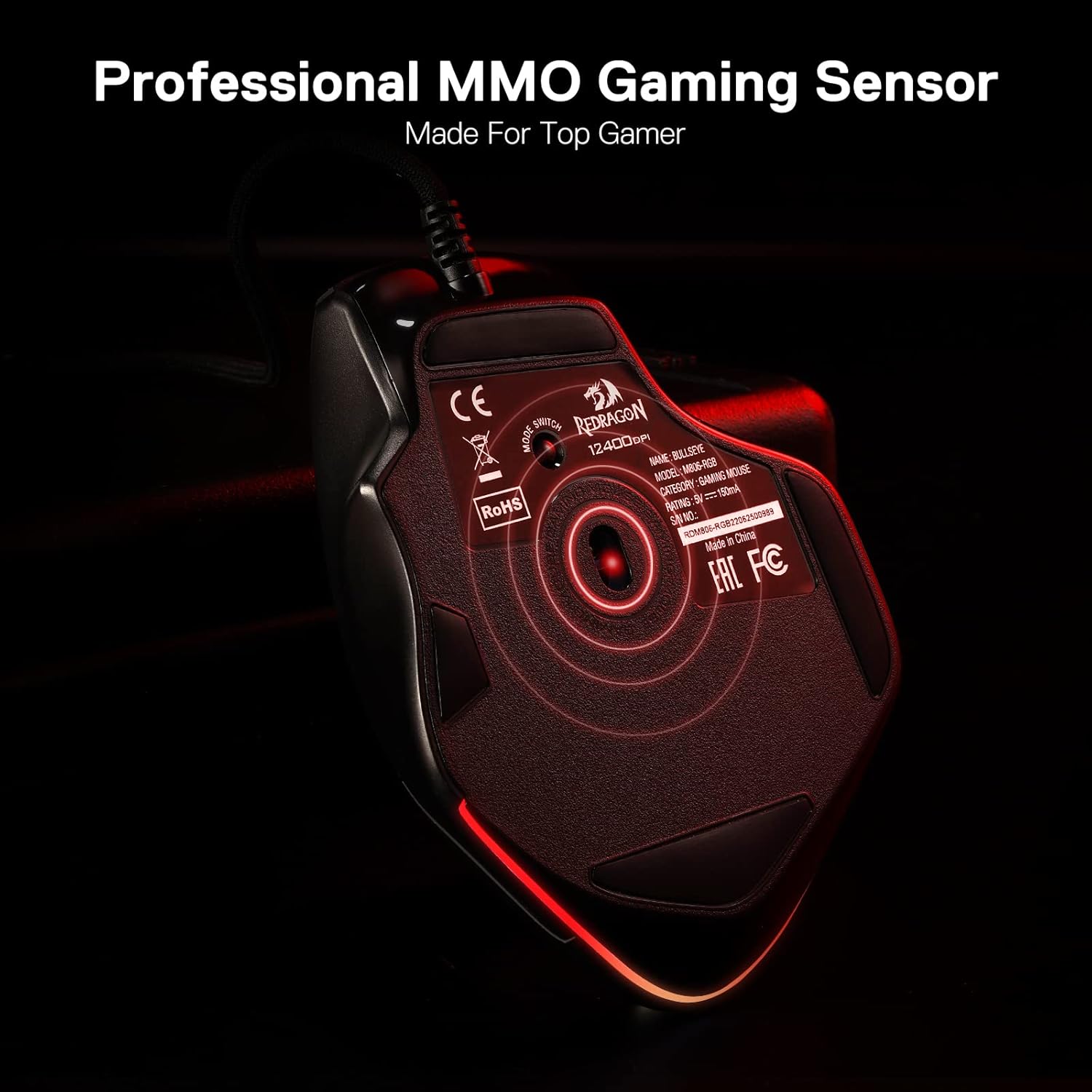 REDRAGON M806-RGB WIRED GAMING MOUSE.BLACK