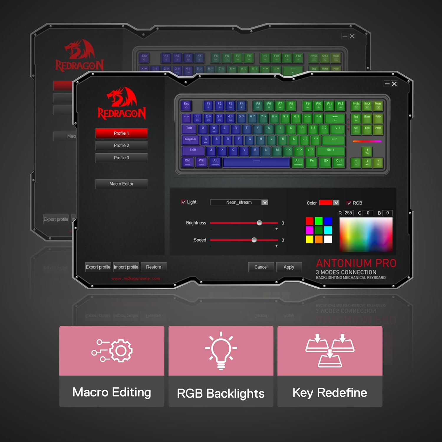 Redragon K728SP-RGB-PRO Gasket wired Mechanical Keyboard