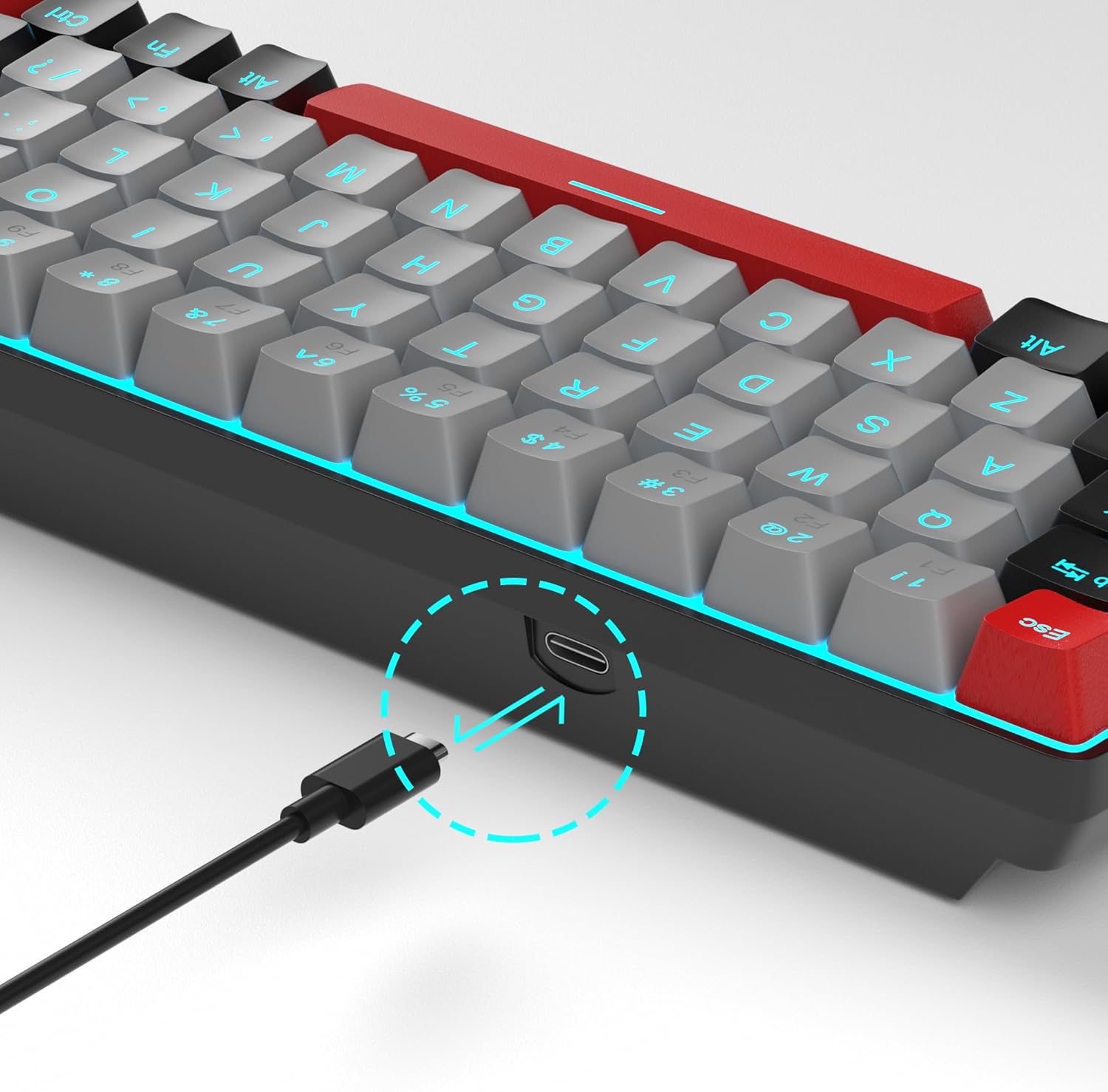 Magegee MK-BOX Black gray color, blue switch, 68 keys Wired mechanical keyboard