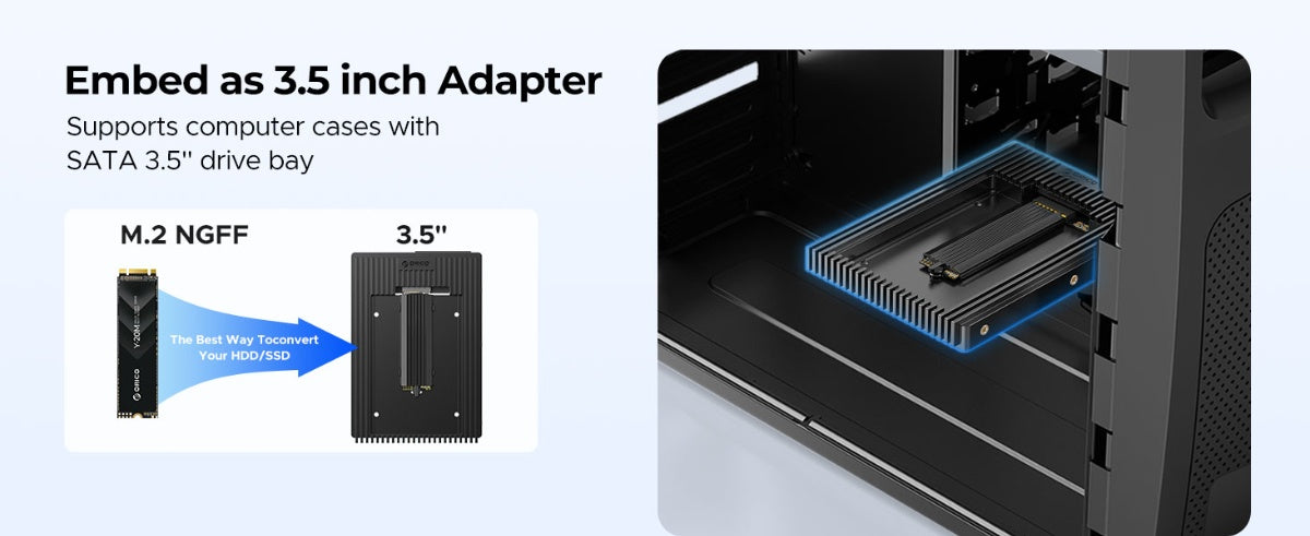 ORICO D2NS-6G-BK M.2 NGFF to 3.5"Hard Drive Adapter