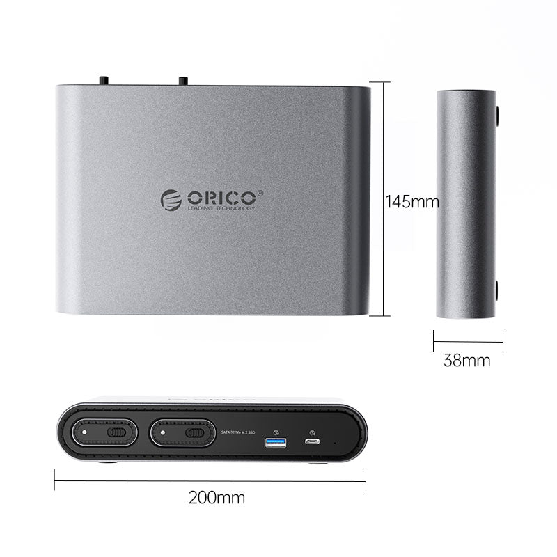 ORICO PTM2-GY Upgraded 12-in-1 Docking Station with M.2 SSD Enclosure