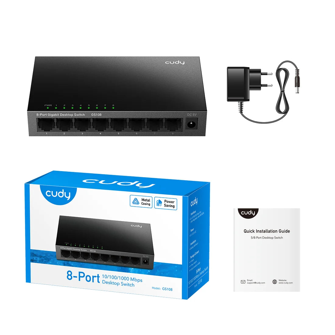 CUDY GS108 8-Port Gigabit Unmanaged Switch