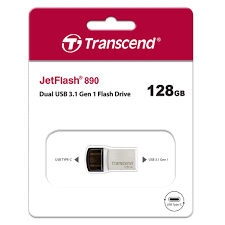 TRANSCEND  890,USB3.1,FLASH DRIVE ,OTG,TYPE A&C,SILVER