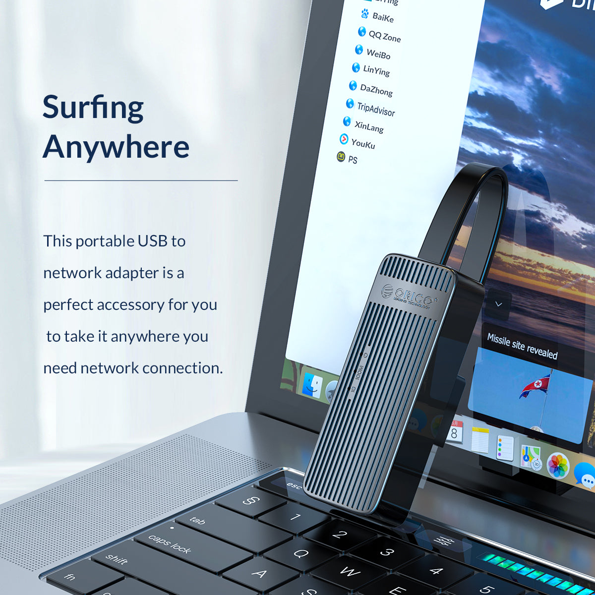 ORICO UTK-U2-BK USB to Ethernet Adapter 100 Mbit