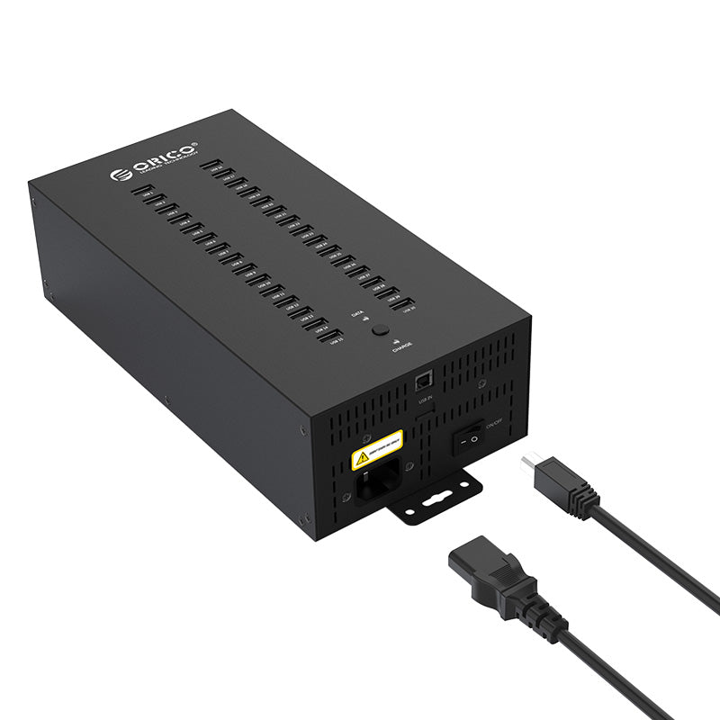 ORICO IH30P-BK 30 Port USB2.0 Industrial HUB with Data Cable and Removable Hanger