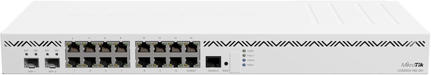 MIKROTIK CCR2004-16G-2S+ Wired router 16 Gigabit Ethernet White