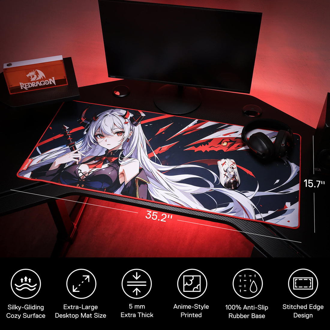 Redragon EISA P047 Anime Gaming Mouse Pad (Large)