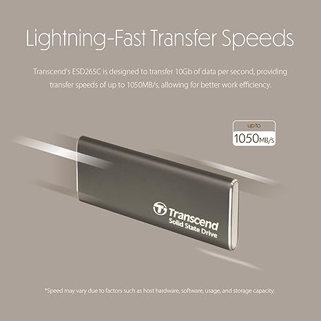 TRANSCEND  EXTERNAL SSD ESD265C USB 10GBPS TYPE C
