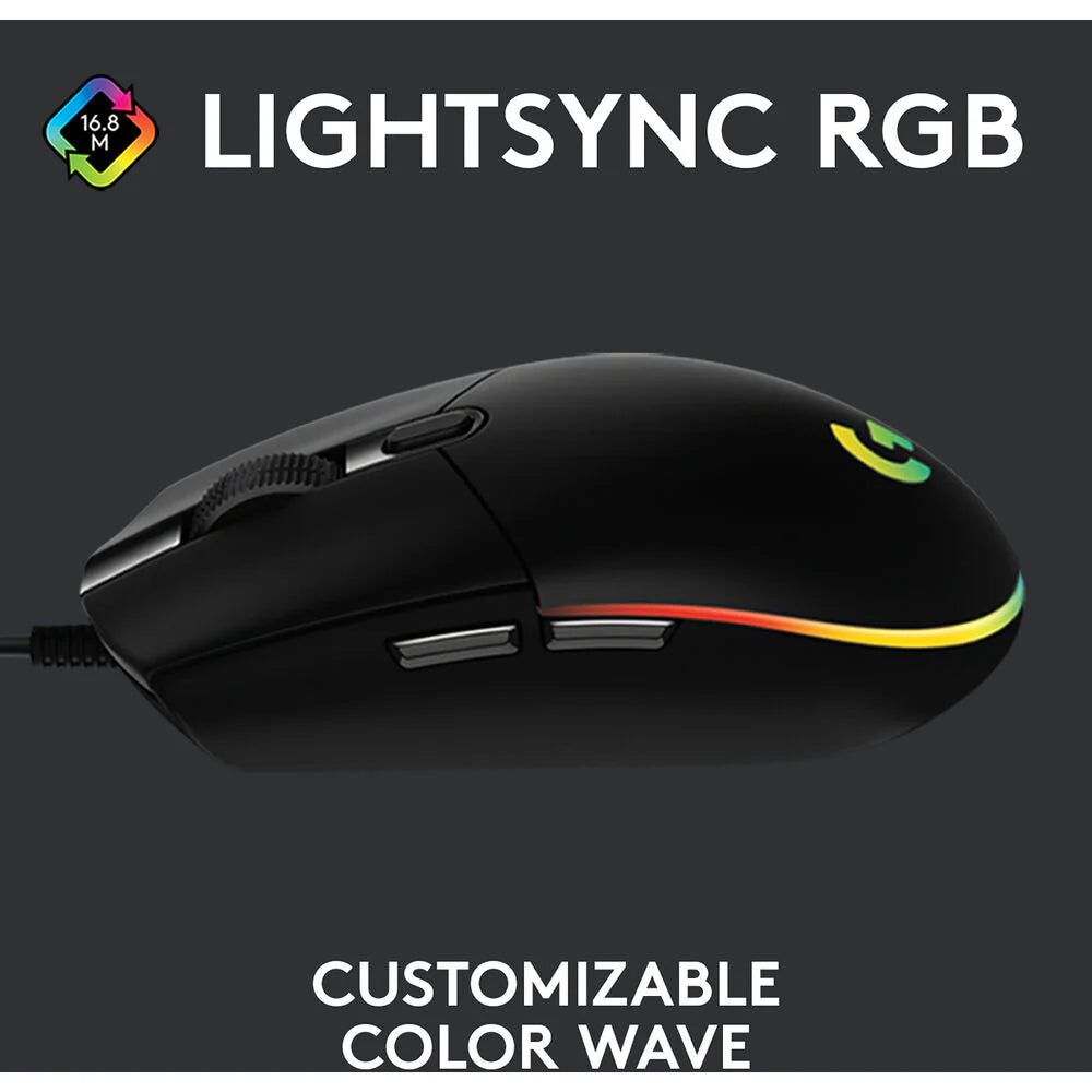 Logitech G102 LIGHTSYNC RGB Wired Gaming Mouse – 8,000 DPI Sensor, 6 Programmable Buttons, LIGHTSYNC RGB, 1 ms Polling Rate