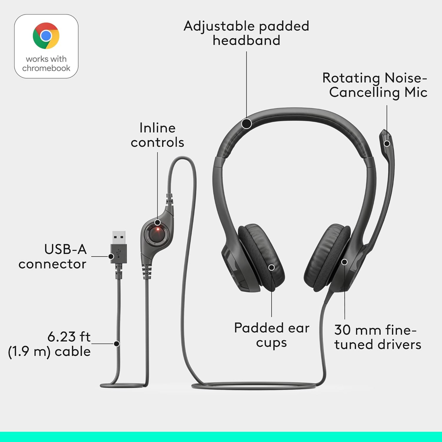 LOGITECH HEADSET H390 USB-BLACK