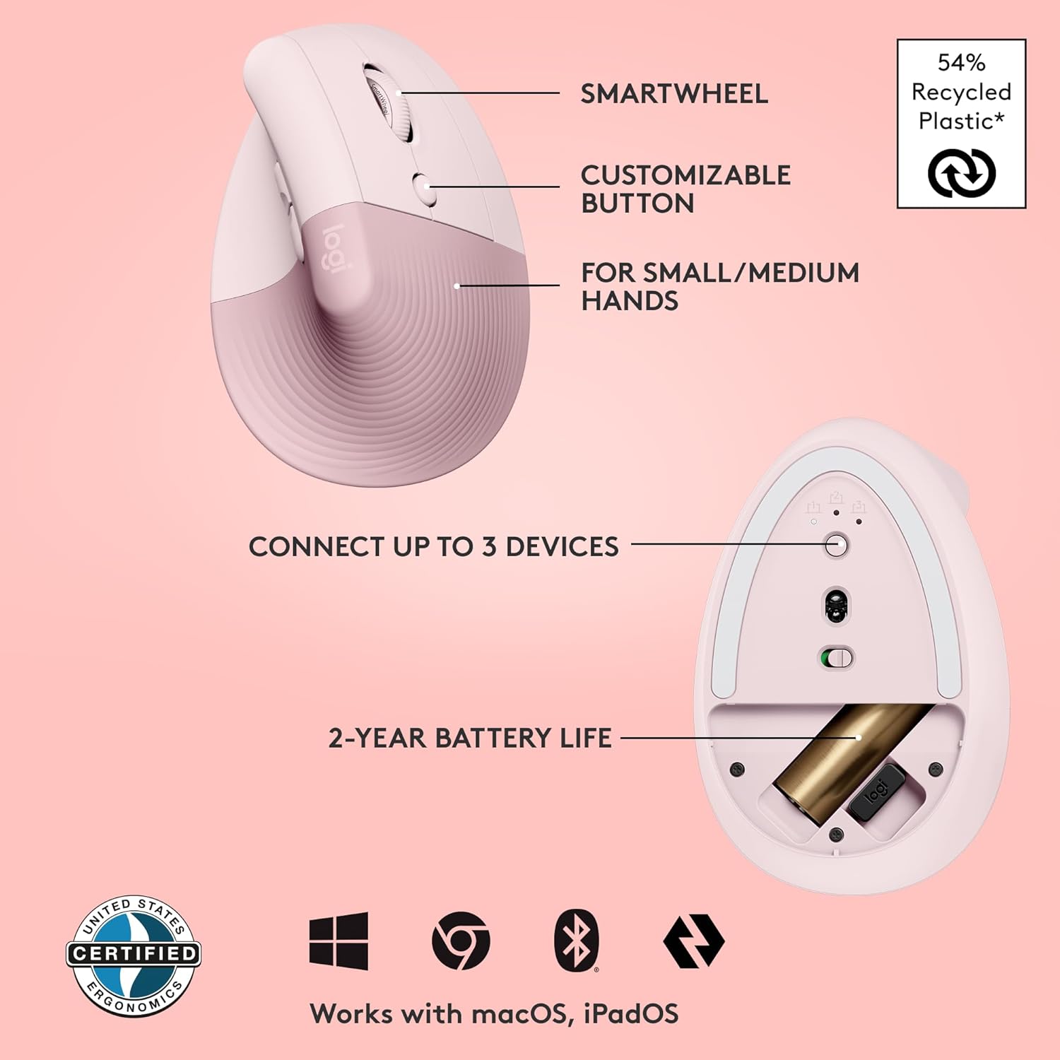 LOGITECH Lift Bluetooth VERTICAL Ergonomic MOUSE