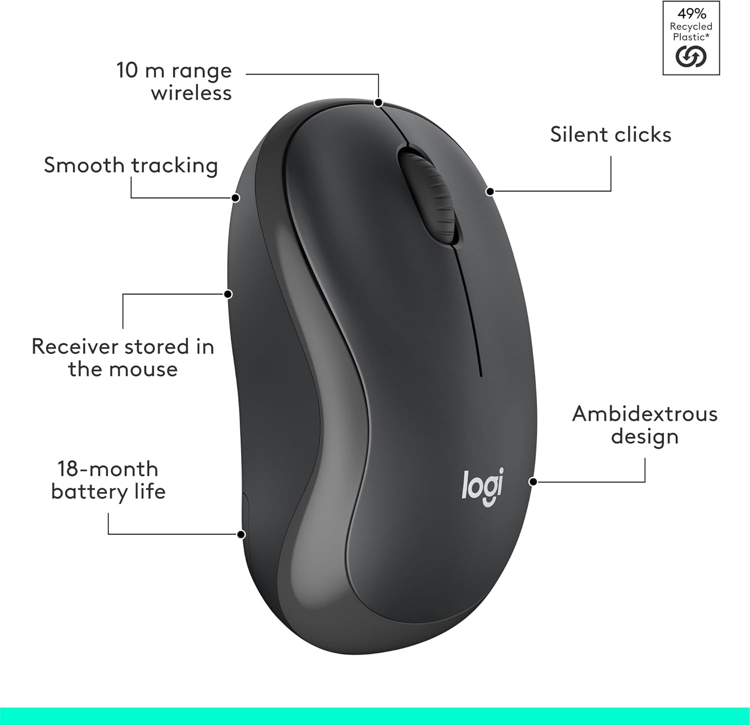 LOGITECH MK295 Silent Wireless Combo - GRAPHITE - ARABIC