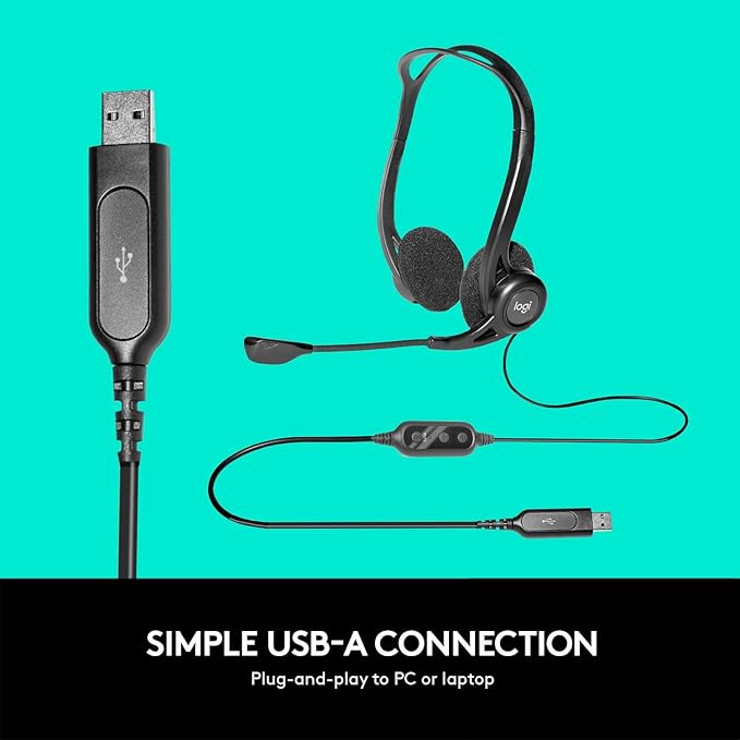 Logitech 960 USB Computer Headset, Black