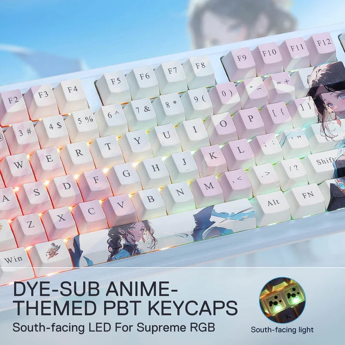 Redragon K728AK-RGB-PRO TEN-KEY-Lees Gasket wired+2.4 GB+BT Mechanical Keyboard