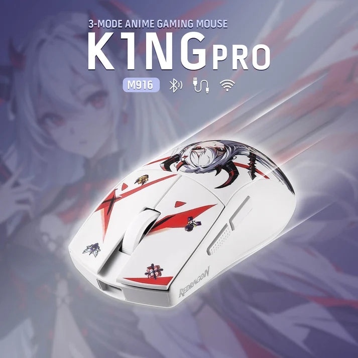 Redragon M916AK PRO 3-Mode Anime Gaming Mouse, 42G Ultra-Light 26K DPI Gaming Mouse