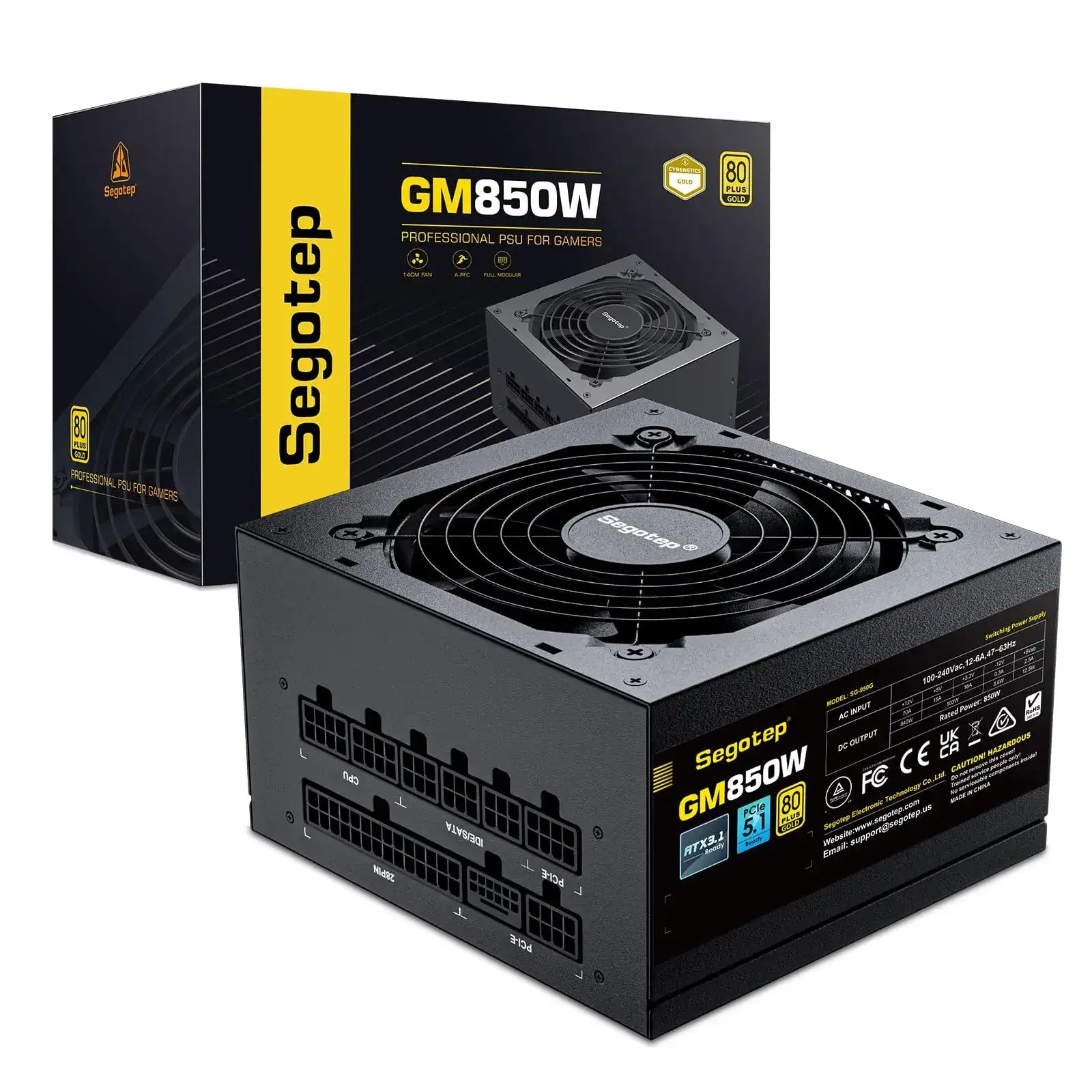 PSU SEGOTEP GM850w +80 GOLD BLACK