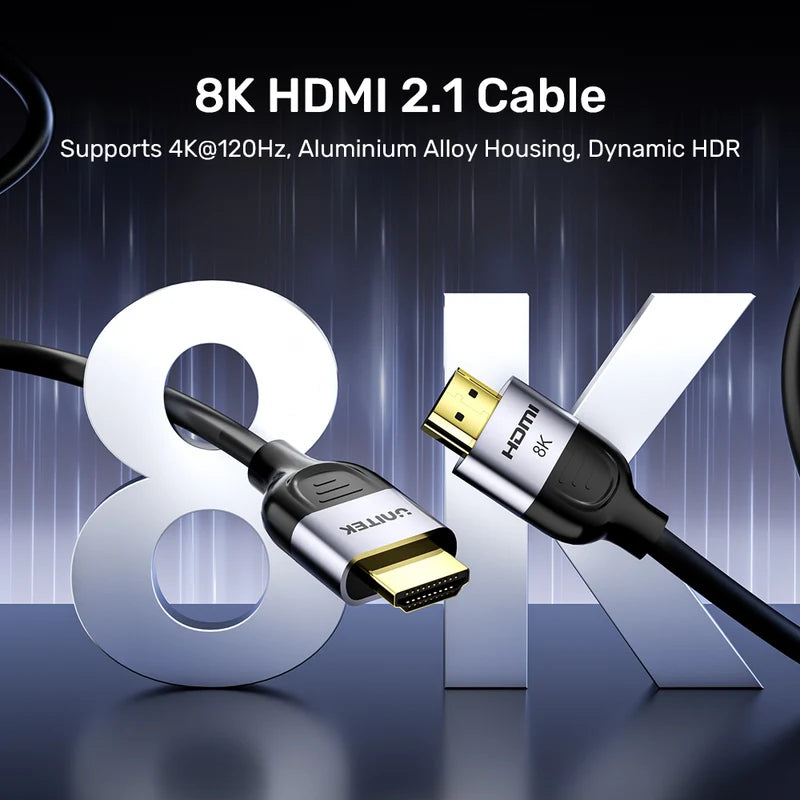 UNITEK C11086GY01 Gaming 8K@60Hz HDMI 2.1 Cable