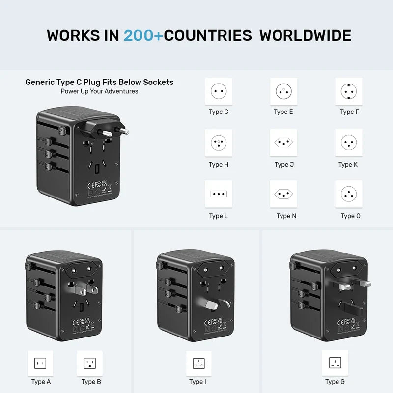 UNITEK P1121ABK01 35W Universal Travel Adapter