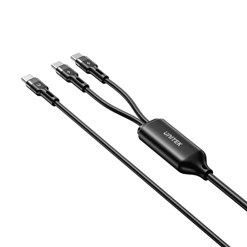 UNITEK C14146ABK01-1.8M PD100W 2-in-1 USB-C Cable