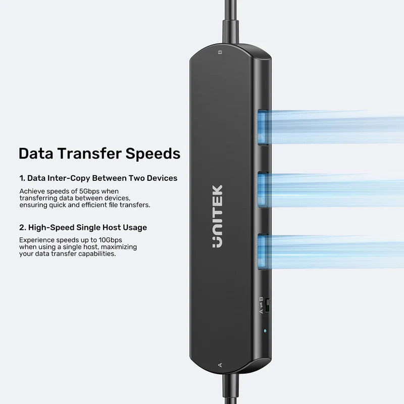 UNITEK U1344ABK01 USB 10Gbps KVM Hub