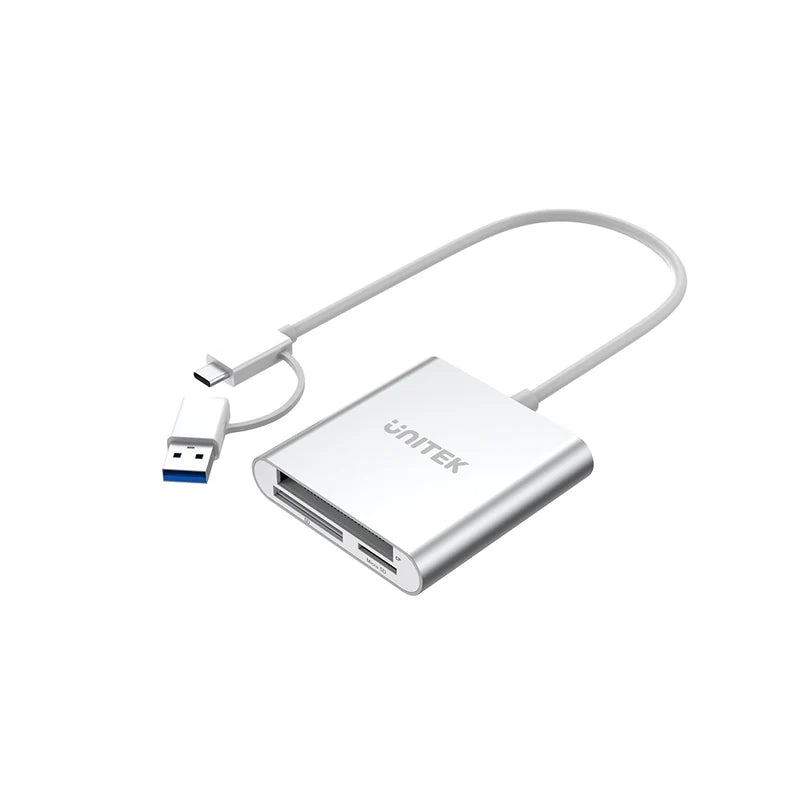 UNITEK Y-9313D 3 Ports USB3.0 Card Reader With USB-C Adapter