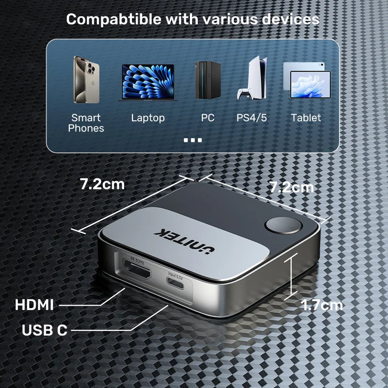 UNITEK V1162B01 Wireless Screen Mirroring Device