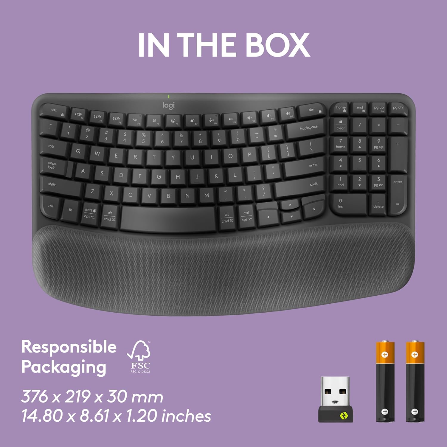 LOGITECH Wave Bluetooth ergonomic keyboard-GRAPHITE