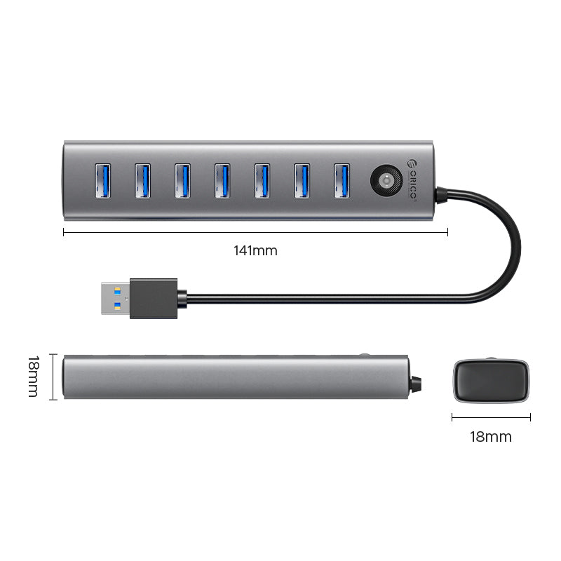ORICO CL7U-U3-10-GY 7-Port USB3.0 HUB