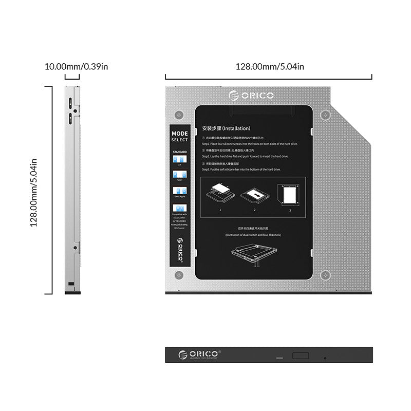 ORICO M95SS-SV Laptop Hard Drive Caddy for Optical Drive