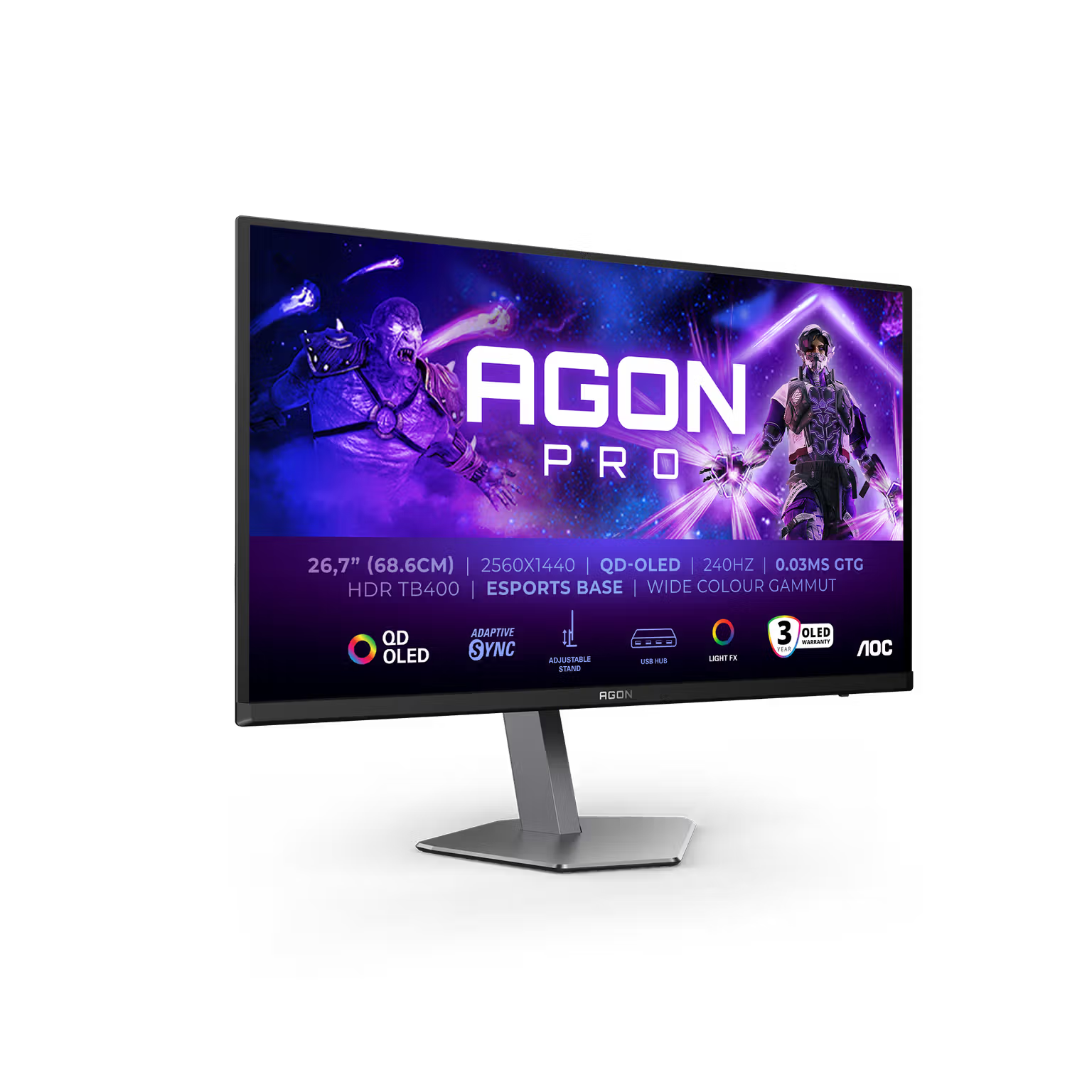 LED AOC AGON AG276QSD QD-OLED 360HZ 2K 0.03MS DisplayHDR True Black 400