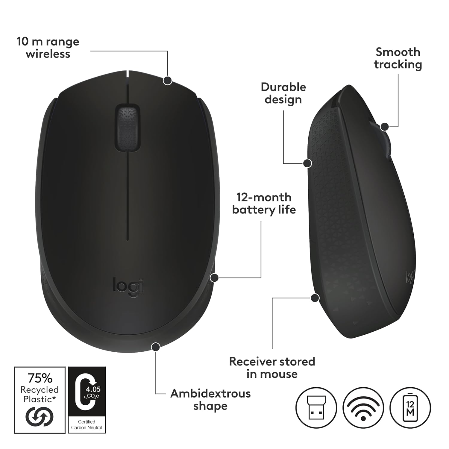 LOGITECH B170 Wireless Mouse -Black