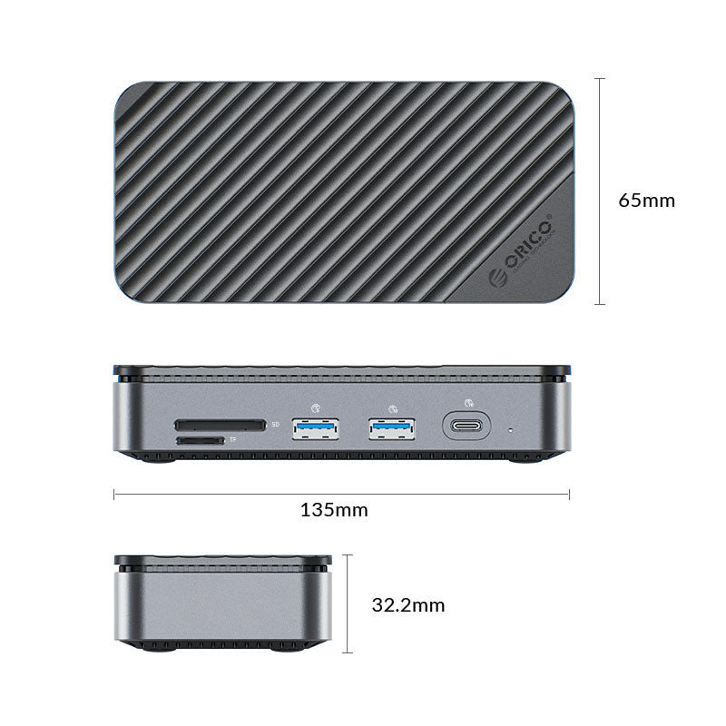 ORICO DPM2P9-BK 10 in 1 Docking Station with M.2 NVMe/NGFF SSD Enclosure & Cooling Fan