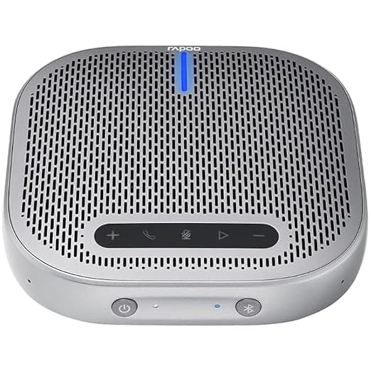RAPOO CM500 Bluetooth Omnidirectional Speakerphone 360º Voice Pickup 4 Microphone array-24 Hours Call Time| Noise Reduction | Automatic Gain & Echo Cancellation | Hybrid Connection with BT 5.0 & USB