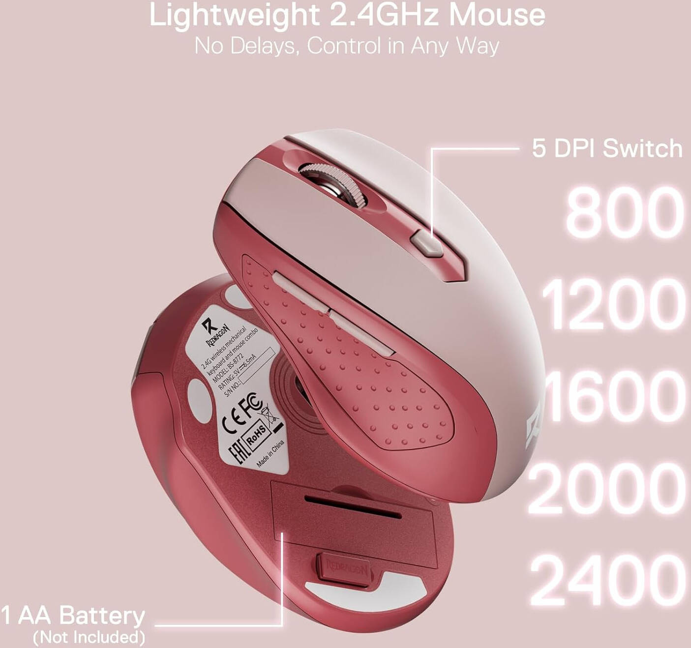 Redragon 94key low profile combo  BS-8772 (Red/Pink)