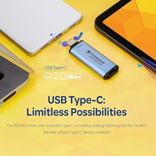 TRANSCEND 1T EXTERNAL SSD ESD300 USB 10GBPS TYPE C/A