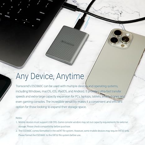 TRANSCEND 1TB EXTERNAL SSD ESD360C USB3.2