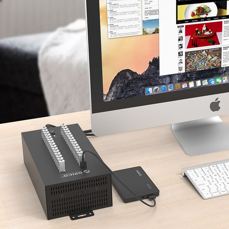 ORICO IH30P-BK 30 Port USB2.0 Industrial HUB with Data Cable and Removable Hanger