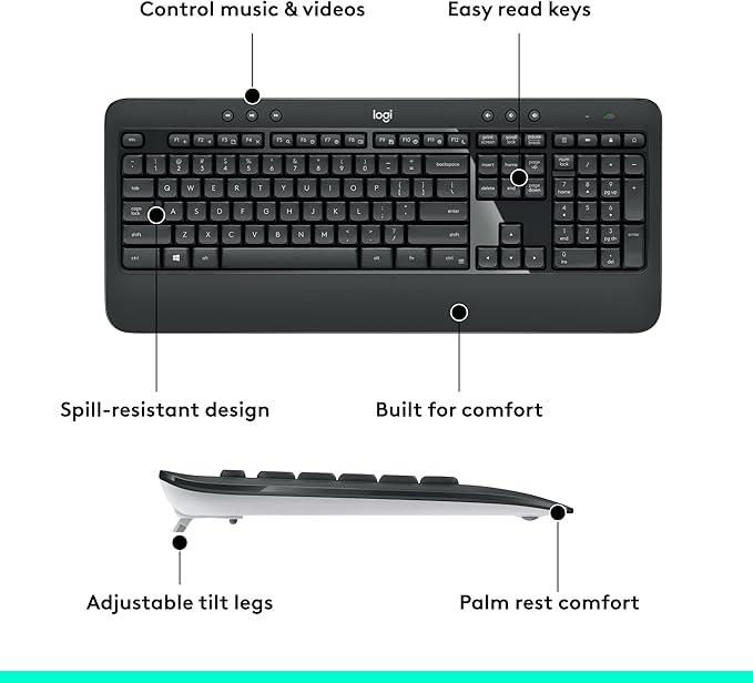 LOGITECH MK540 ADVANCED Wireless Keyboard and Mouse Combo