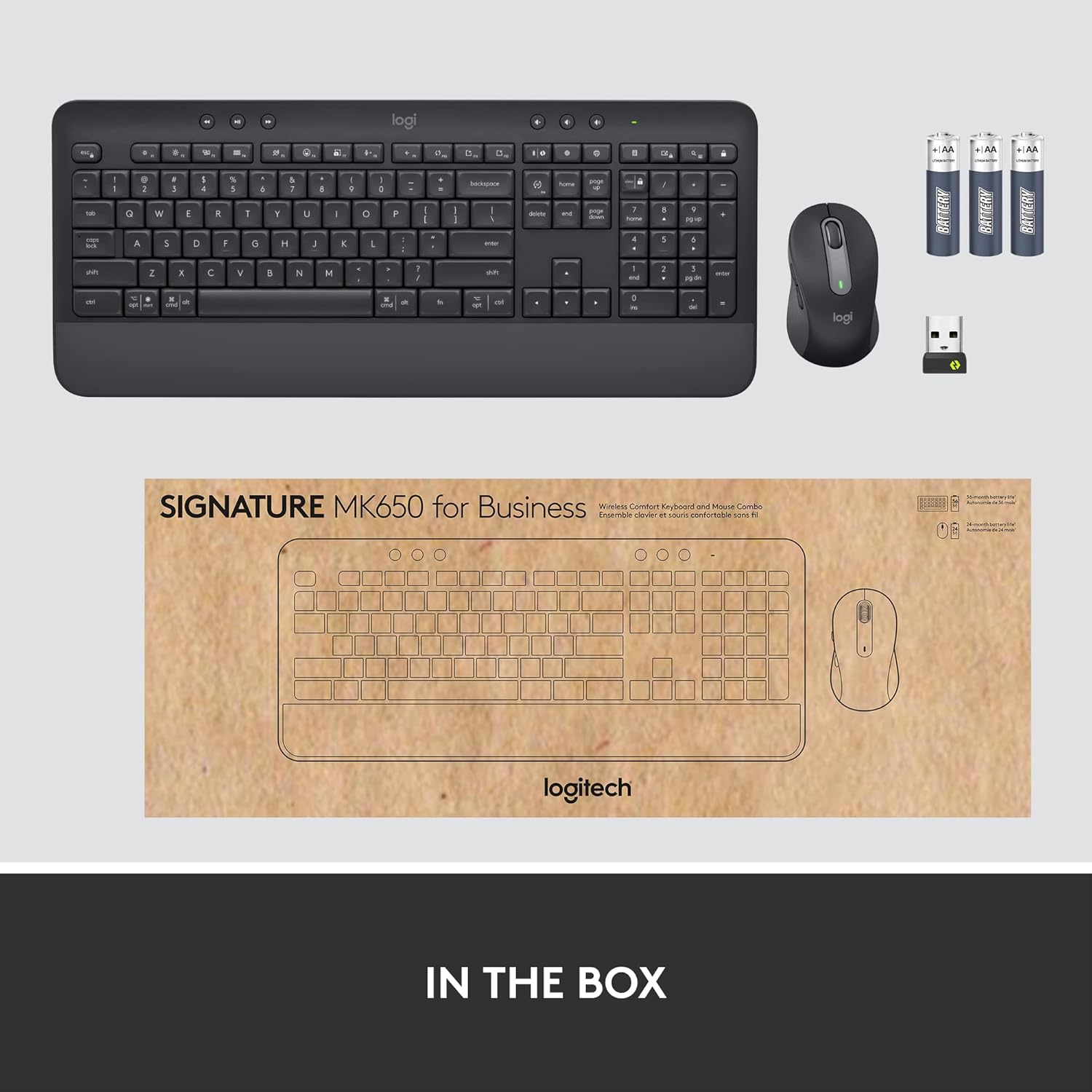 Logitech Signature MK650 Combo for Business, Wireless Mouse and Keyboard, Logi Bolt, Bluetooth, SmartWheel
