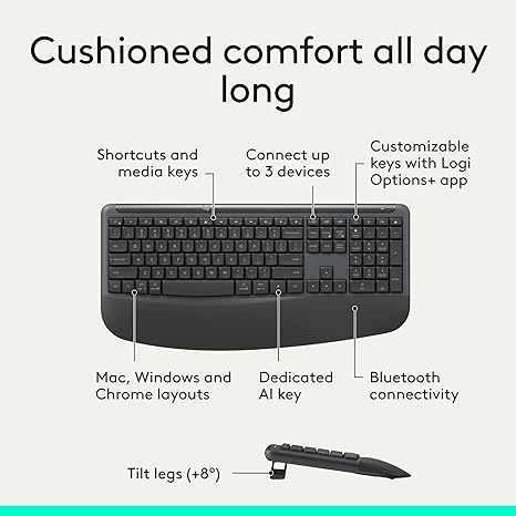 Logitech Signature Comfort Plus MK880 Keyboard and Mouse Combo - Graphite