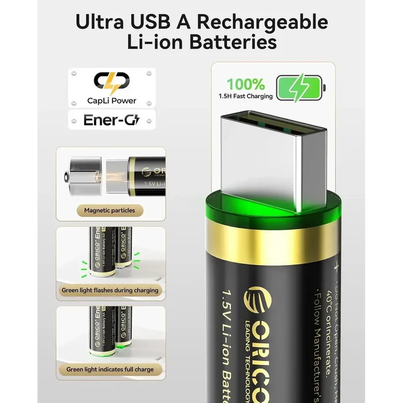 ORICO EG5A-UN AA Rechargeable Lithium Battery