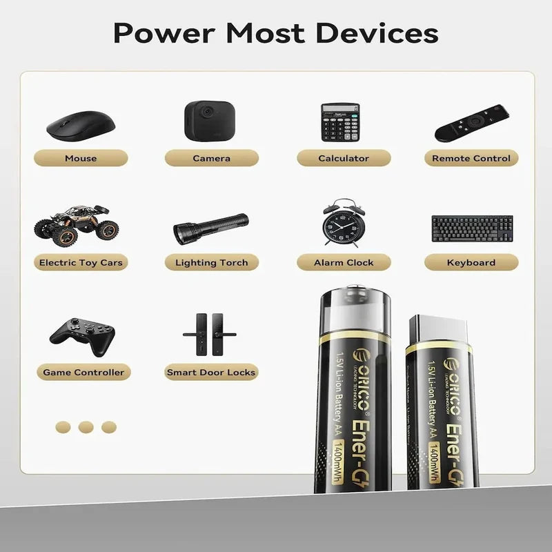 ORICO EG5A-UN AA Rechargeable Lithium Battery