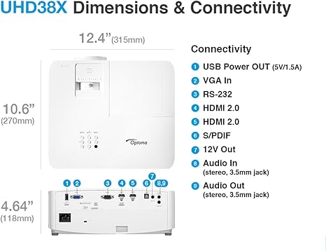 DATA SHOW OPTOMA UHD38X