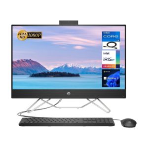 HP All-in-One Desktop, Ci7-1255U Processor, 23.8" FHD, 512GB, 16GB RAM, Wired Keyboard & Mouse, Black (TOUCH)